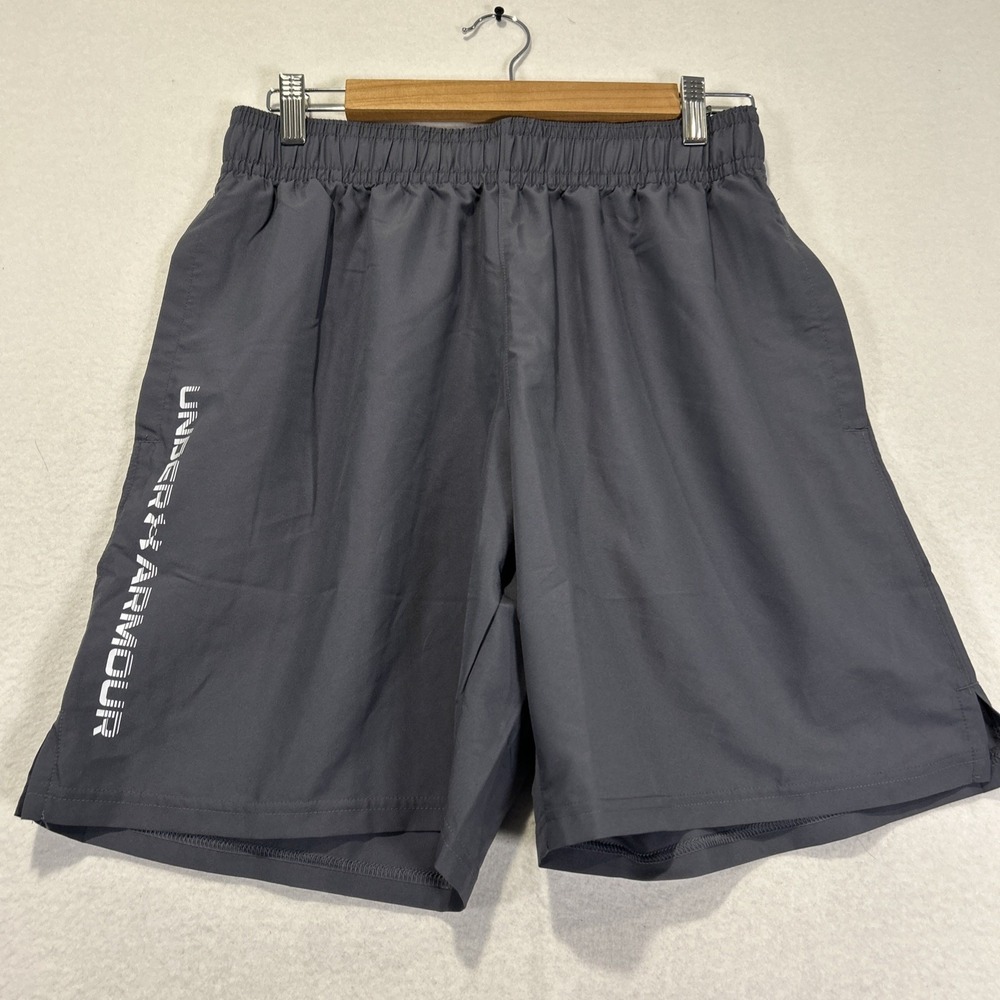 Under Armour UA Woven Woodmark Shorts Men’s Medium 1383356 Gray Loose Fit